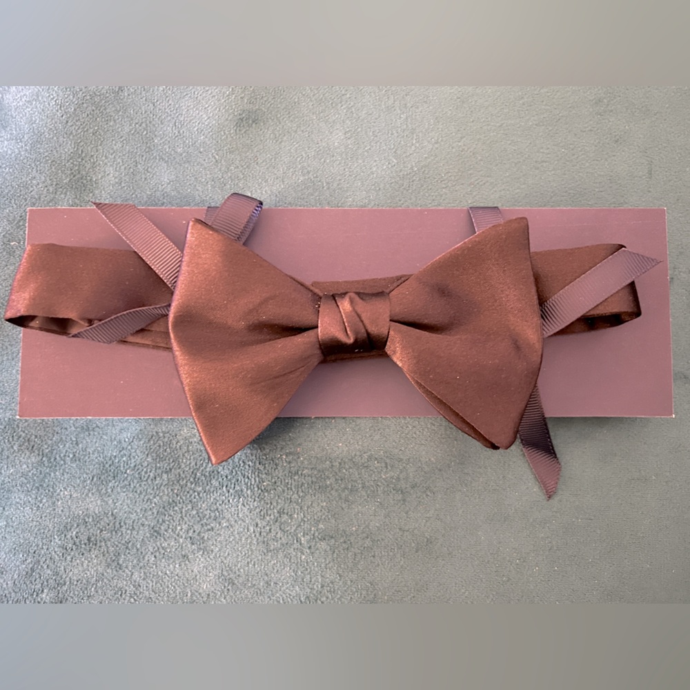 Black satin David Donahue bow tie